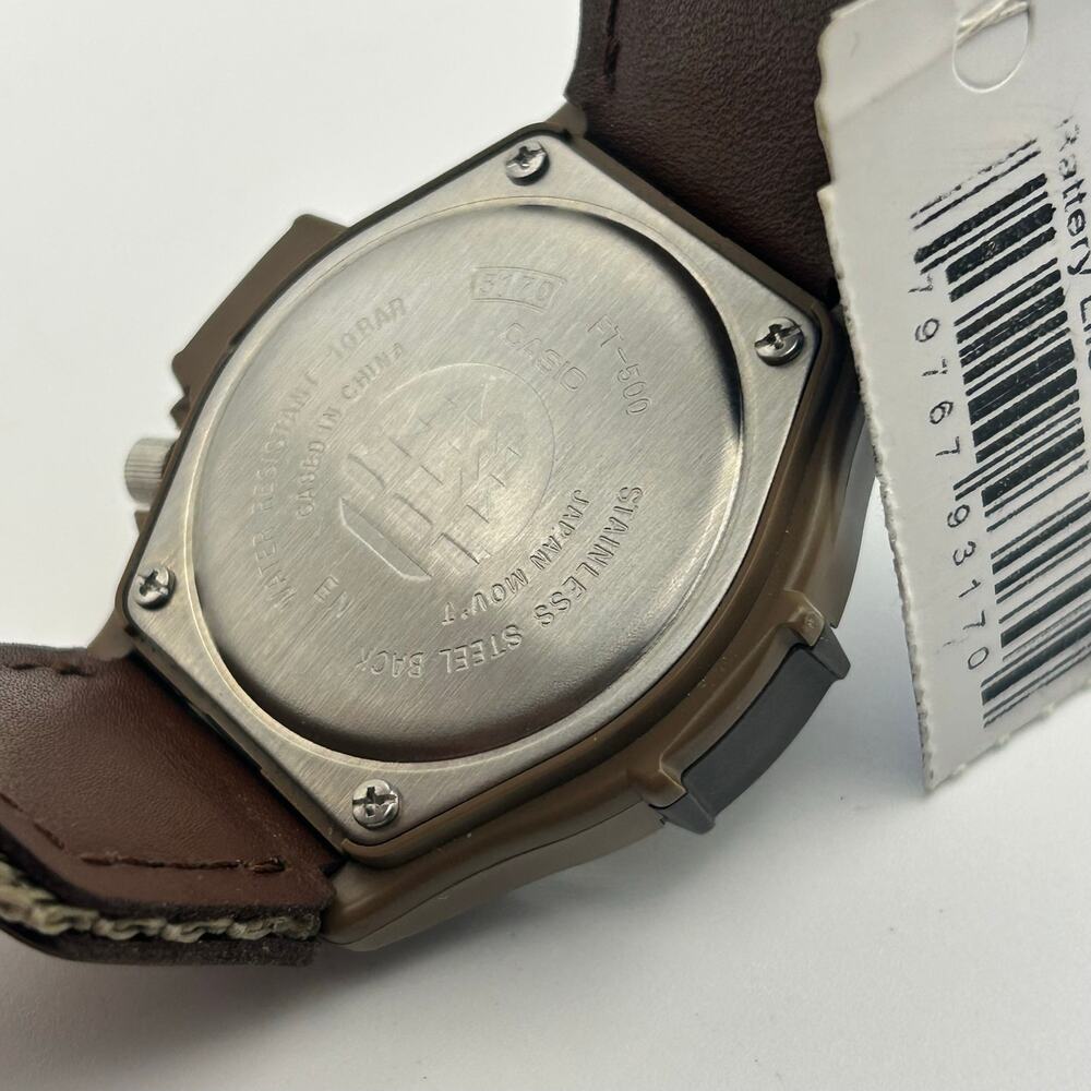 Casio Forester FT-500 Brown Resin Case St. Steel Watch Working New Battery - Picture 6 of 8